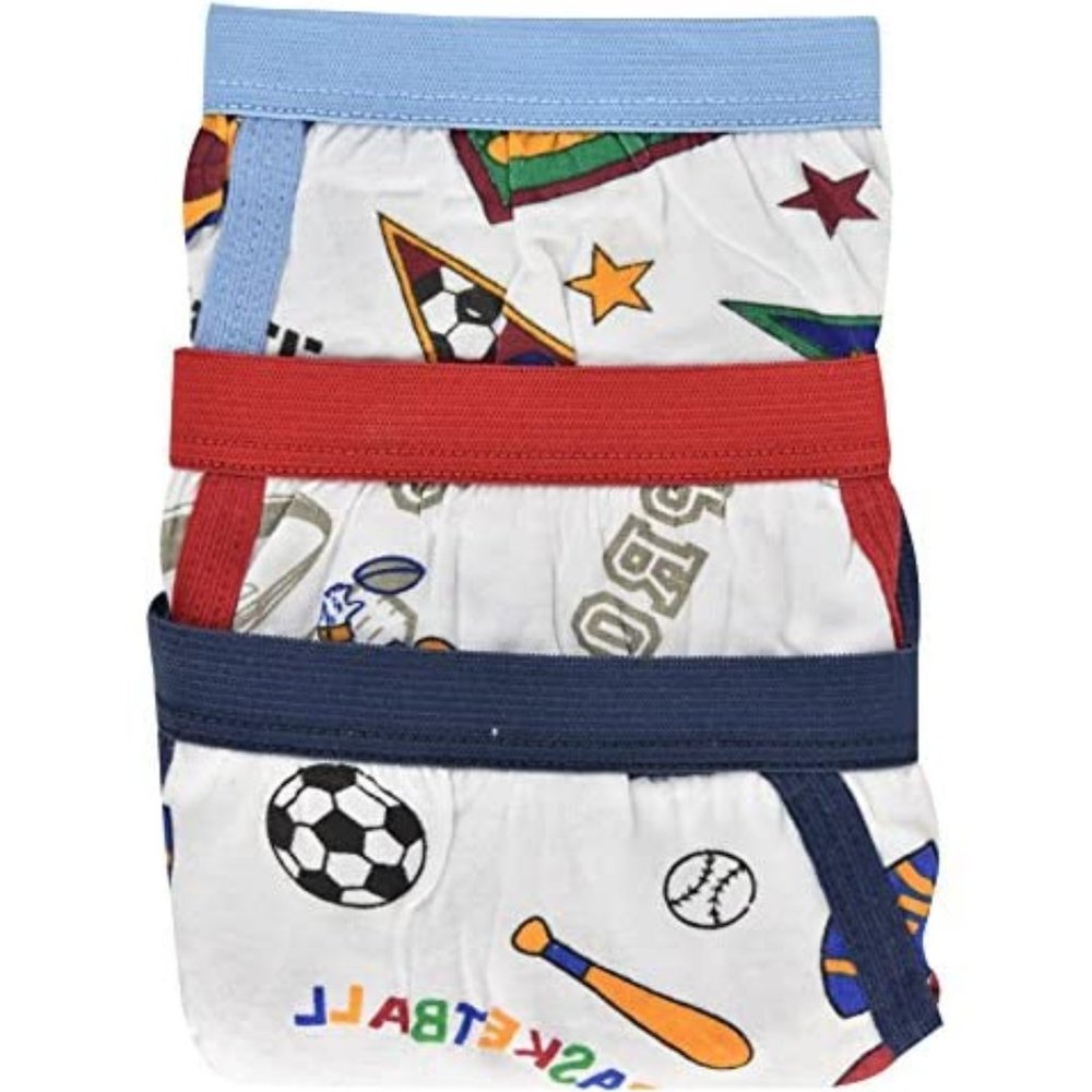 Star Boy's 100% Cotton Sports Design Briefs 6-Pack